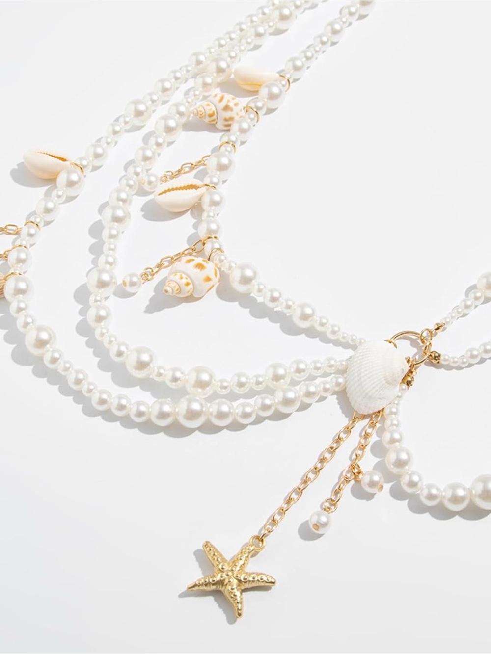 New! Pearl and Shell Multi-Layer Waist Chain Belt - Picture 4 of 9